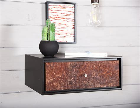 black floating nightstand